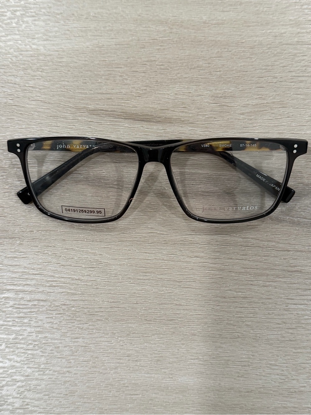 John Varvatos V380 Smoke 55-17-145 Eyeglasses Frames New Without Case MSRP $299